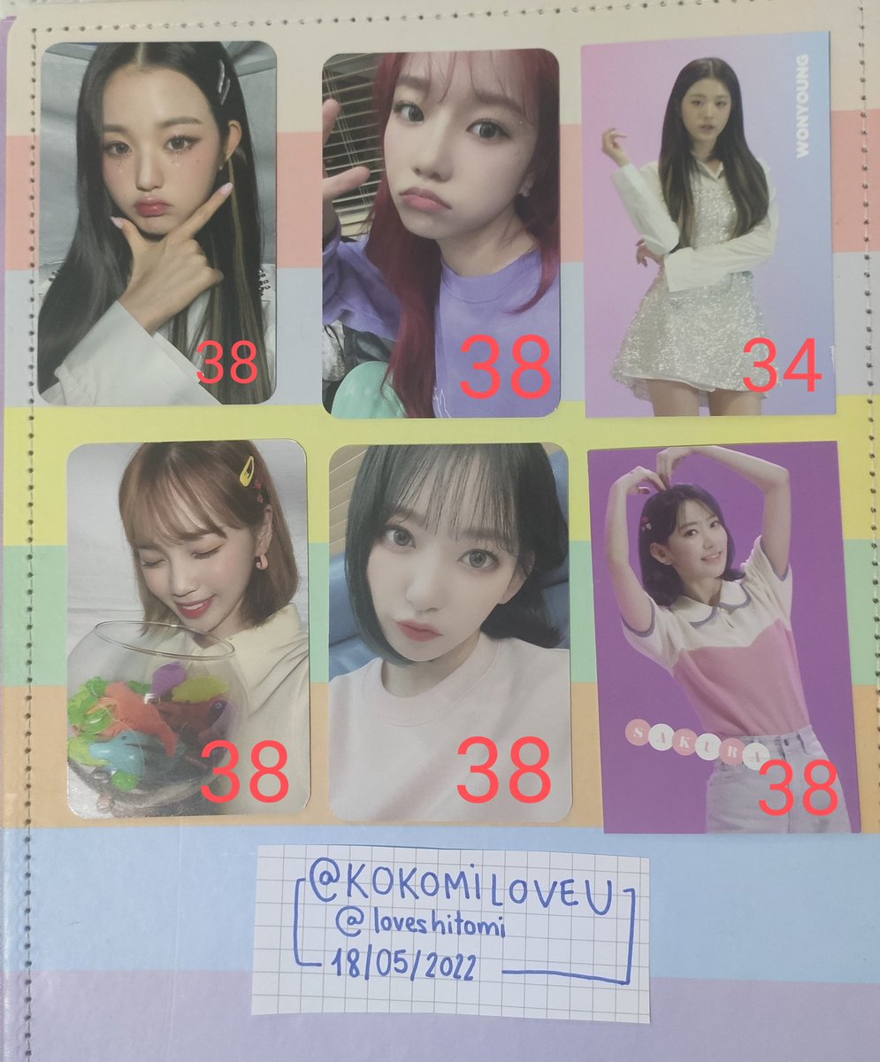 loveshitomi's tweet photo. troco/vendo cards do iz*one
** wonyoung e yujin (ive), sakura e chaewon (leesserafim), yuri, yena, chaeyeon, eunbi

- wishlist no fixado
- tenho feedback
- frete incluso nos preços
- na compra/troca de 3+ cards, mando um card oficial de brinde (da sua escolha!!)
- me chama na dm https://t.co/uAR196JpXk
