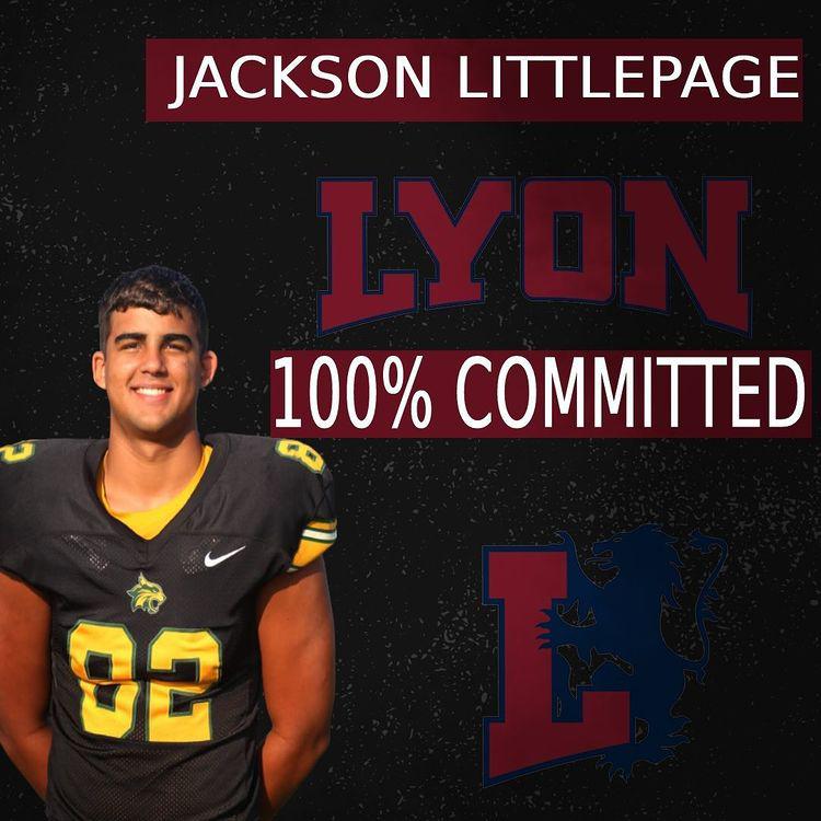JacksonLittlep1's tweet photo. After great talks with my parents and @LyonHBC I'm very blessed to announce my commitment to @_Lyon_Football I thank God for giving me this opportunity, and thank you to all who have supported me. 
Season 1 loading...
@CoachSlater 
@BenbrookBobcats 
@BHS_FB_Recruits https://t.co/5u24v3drcq