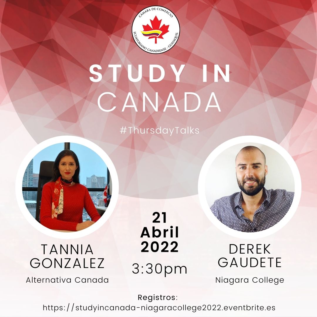 CamaraCanadiens's tweet photo. ¡Ya estamos a 3 días del Webinar: Study in Canada #ThursdayTalks! Jueves 21 de abril 2022! En esta oportunidad se contará con la intervención de los #SociosCCECG @niagaracollege y @altcanada
¡No te lo puedes perder! https://t.co/4AYvGr5NLG