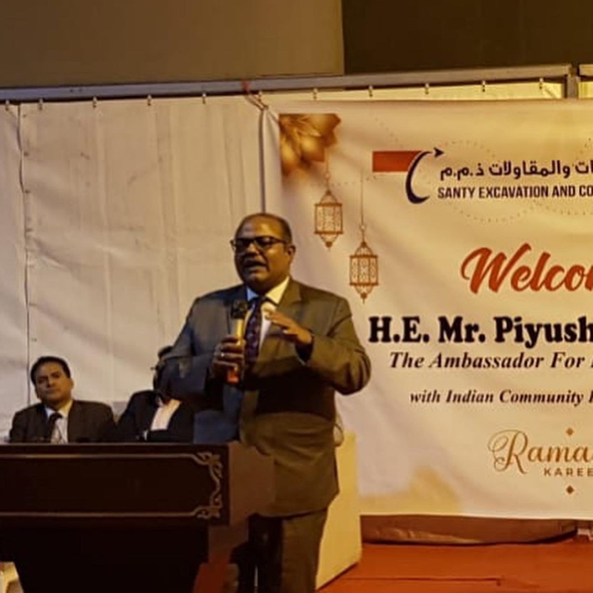 ICRF conducted IFTHAR MEET with Workers @ Santy Excavations and Construction company Asker. 

His Excellency Piyush Srivastava, the Ambassador of India to the Kingdom of Bahrain attended the event as the Chief Guest. His words of wisdom won the hearts of the hundreds of workers.