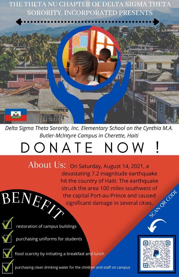 tamucdeltas's tweet photo. For the full duration of our Delta Week we will be accepting virtual donations to go to the continuation of Delta Sigma Theta Sorority, Inc. Elementary School in Cherette Haiti.
 
#ServiceInOurHearts 🤍 https://t.co/SYPLUrIKeq