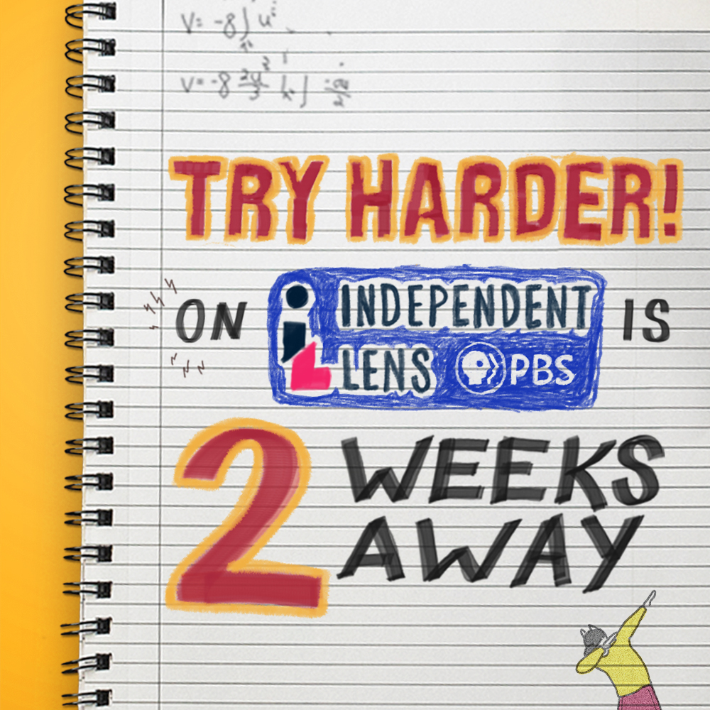 ✍️Jot it down so you don't forget. 2️⃣ WEEKS until TRY HARDER! has its broadcast premiere on PBS <a href="/IndependentLens/">Independent Lens</a> May 2nd!

Synopsis: At San Francisco’s academic pressure cooker Lowell High School, stressed-out seniors chase college dreams. #TryHarderPBS pbs.org/independentlen…