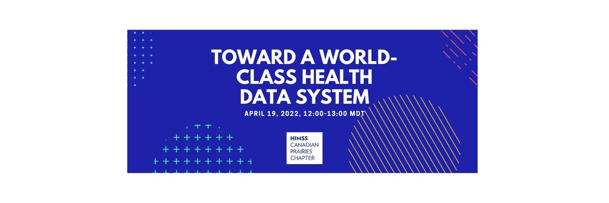 Happening tomorrow! Join us for our webinar, Toward A World-Class Health Data System. 

Register here 👇 

canadianprairies.himsschapter.org/event/toward-w…

#health #healthcare #data #informatics
