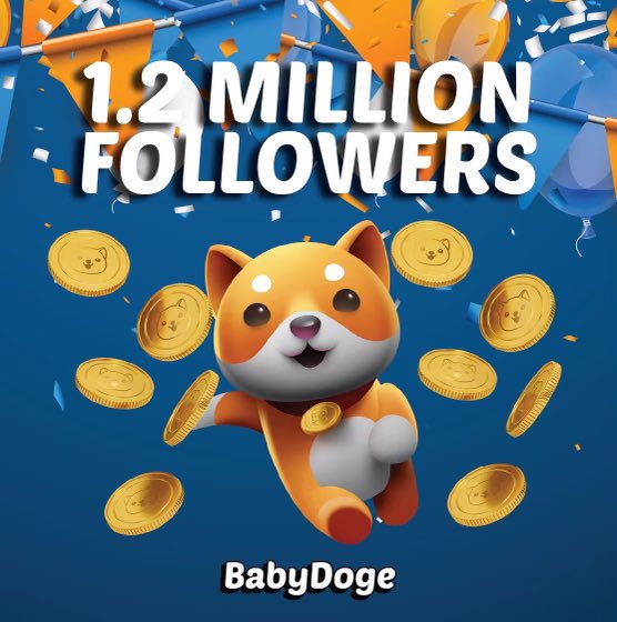 BabyDoge's tweet photo. Much wow! 

Just passed 1.2 MILLION followers on Twitter 

#BabyDoge https://t.co/CX9Co0V0Su