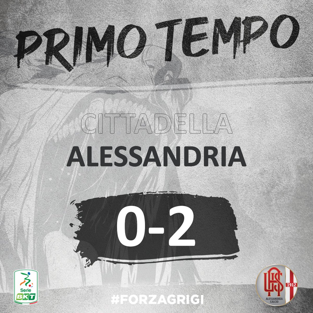 usalessandria's tweet photo. HT - Fine primo tempo. #CITALE 0-2 #ForzaGrigi https://t.co/Wgg0JkOuH0
