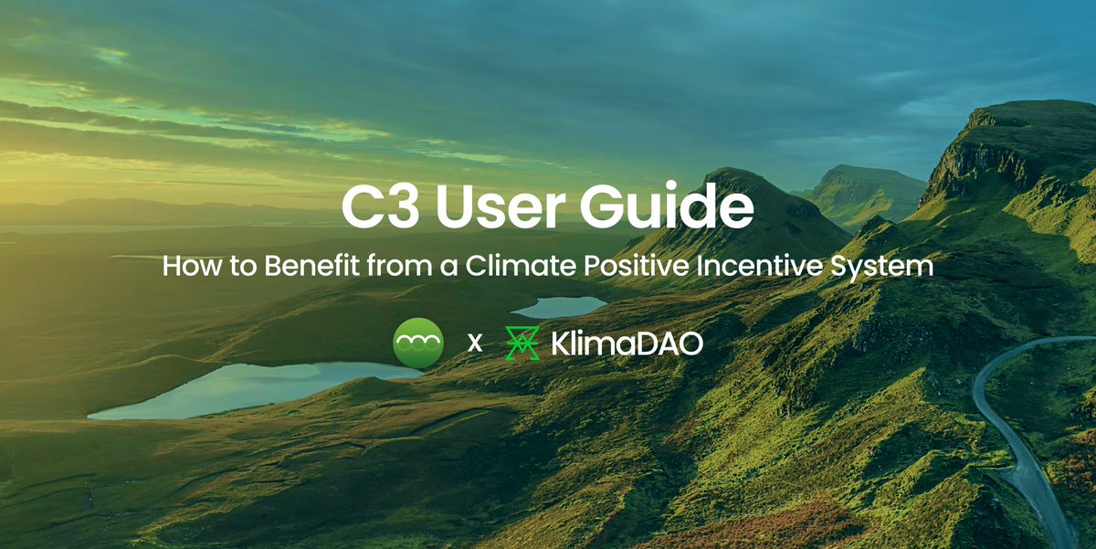 KlimaDAO's tweet photo. C3’s incentive and voting system democratizes the process by which you can support climate positive projects.

Learn how to use @C3_ReFi protocol assets and put them to work in order to accrue C3 rewards – with weekly reward rates as high 22.5% #ReFi

https://t.co/7tQYGEC7aA https://t.co/WEXvtkhMKu