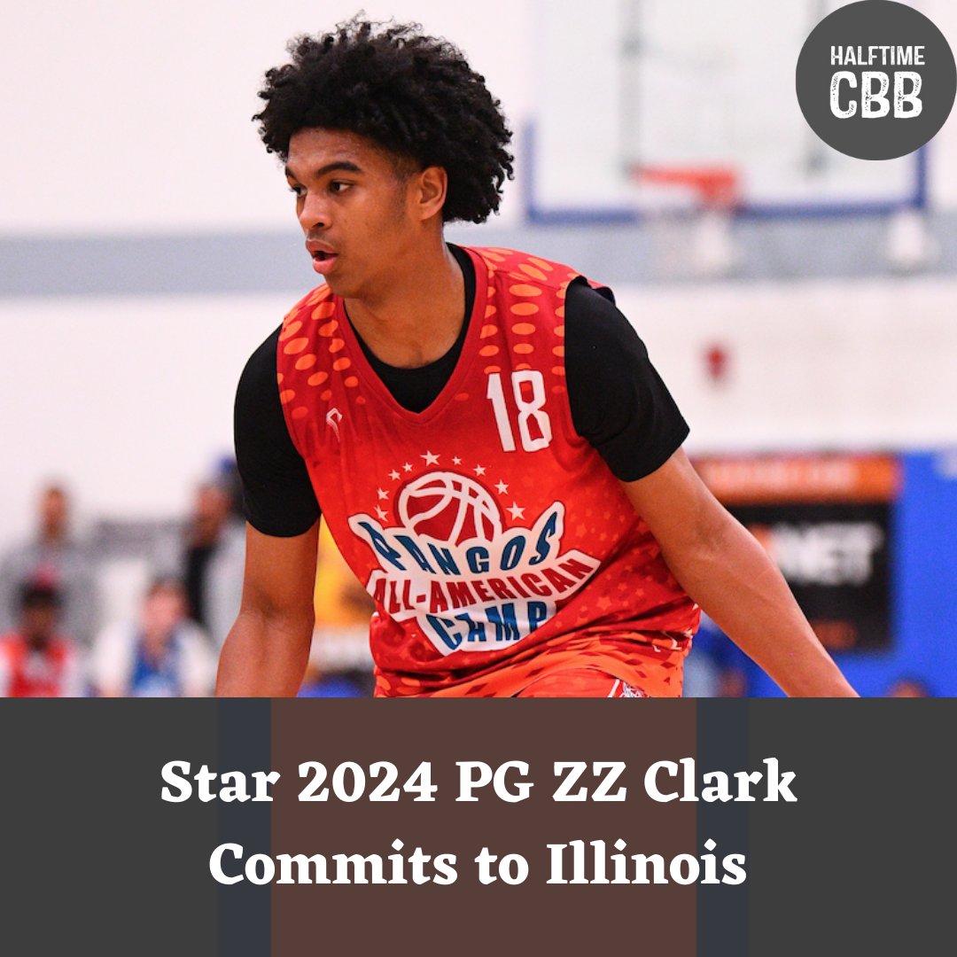 2024 PG recruit ZZ Clark will join his brother Skyy (2023 PG) at Illinois. #HalftimeSports
