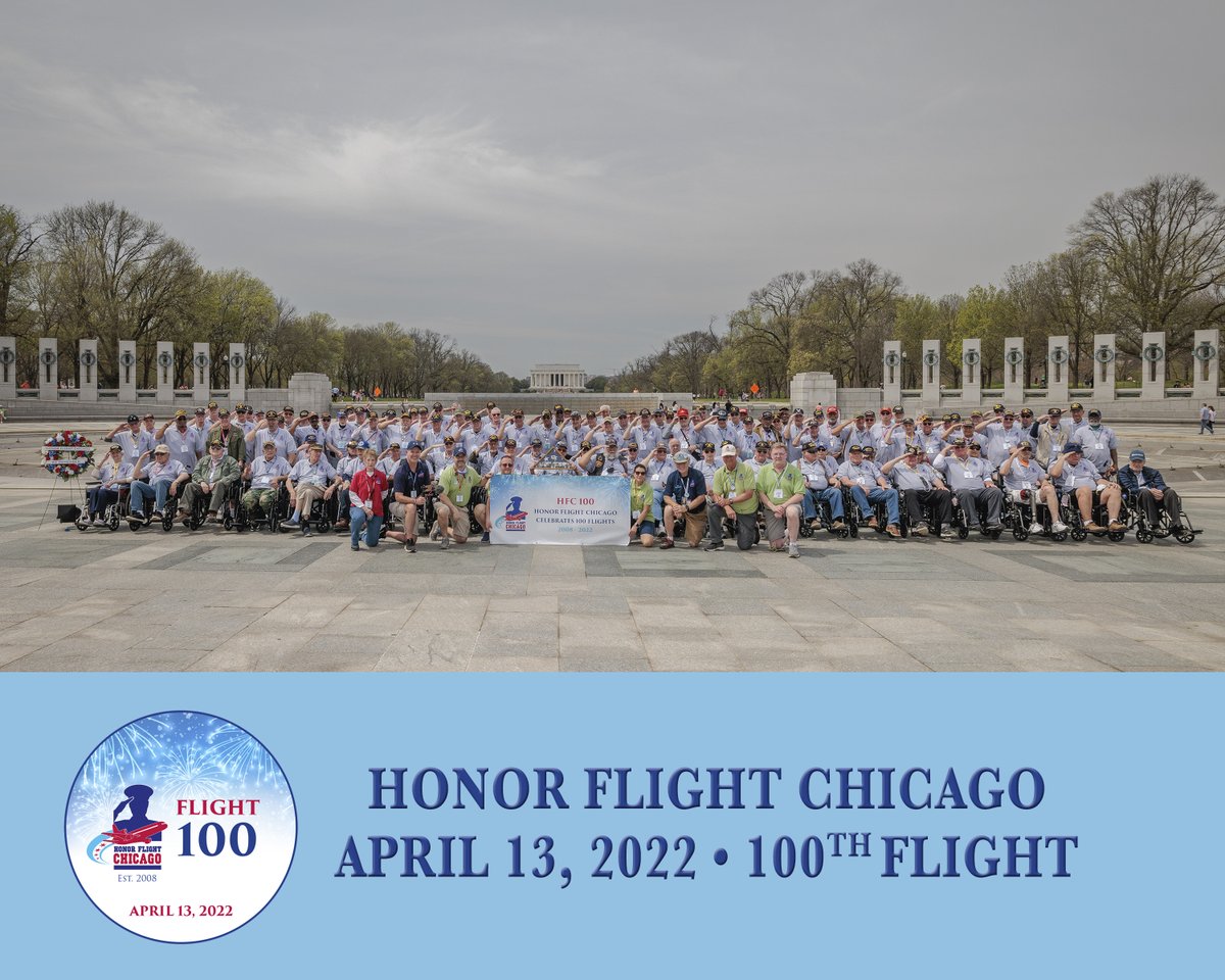 Honor_Flight_CH's tweet photo. The official group portrait from last week's historic #HFC100 mission to Washington, D.C.! https://t.co/U2paTALEIE