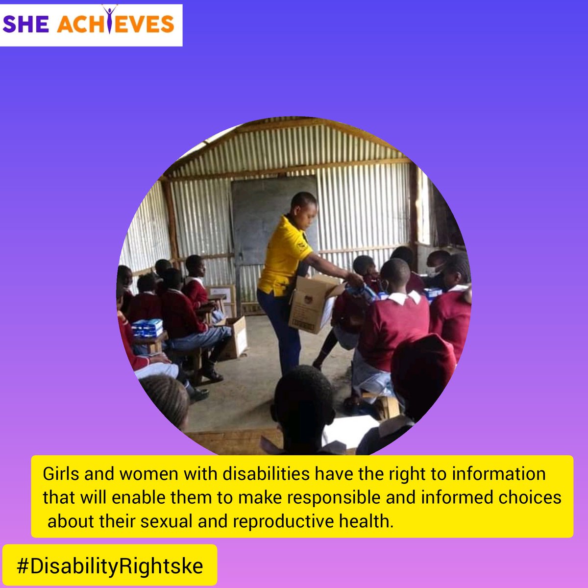 Girls and women with disabilities have the right to information that will enable them to make responsible and informed choices about their sexual and reproductive health.

#DisabilityRightske
