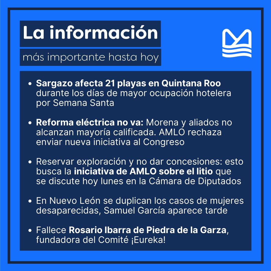 Estas son las #noticias más importantes del fin de semana. 
.
Entra a nuestra pagina mardefondo.online y mantente conectad@ a nuestras redes sociales. 📲
.
#mardefondonoticias #MarDeFondoOnline