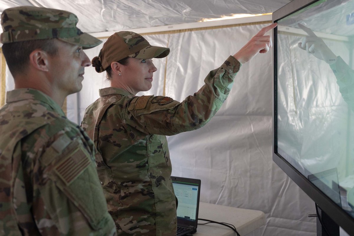 AirNatlGuard's tweet photo. #FSS Airmen assigned to the @162ndWG's Fatality Search and Recovery Team traveled to Las Vegas to conduct combined training alongside other National Guard #CERFP units. The joint training honed domestic ops readiness to neutralize a #CBRNE threat. 🔗https://t.co/eRl4bhR5c6 https://t.co/u40NAa50o7