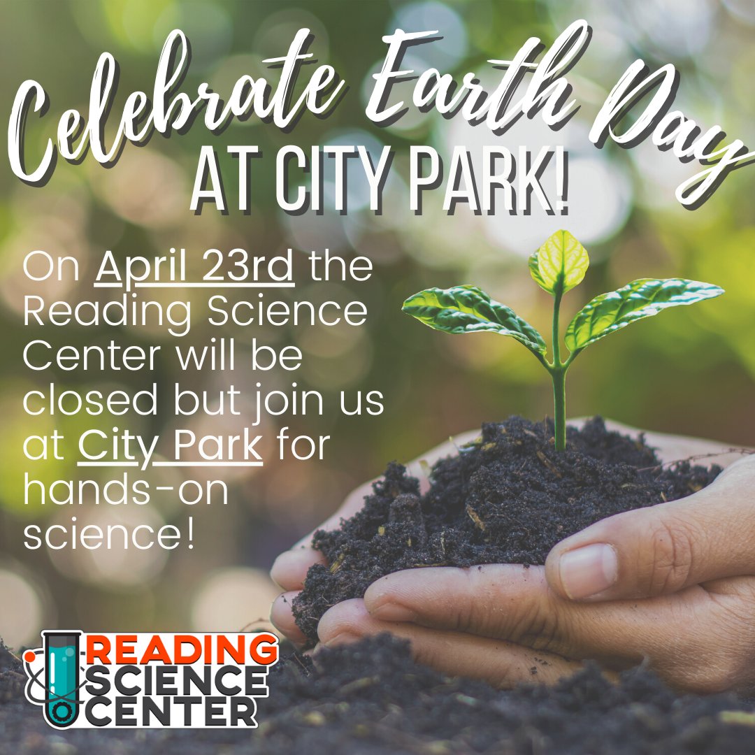 The Reading Science Center will be closed on this Saturday, April 23rd, BUT join us at City Park for the Earth Day Berks event and some hands-on science!
Note: IF it rains, then the Reading Science Center WILL be open.
#fiction #data #earth #womeninstem #stem