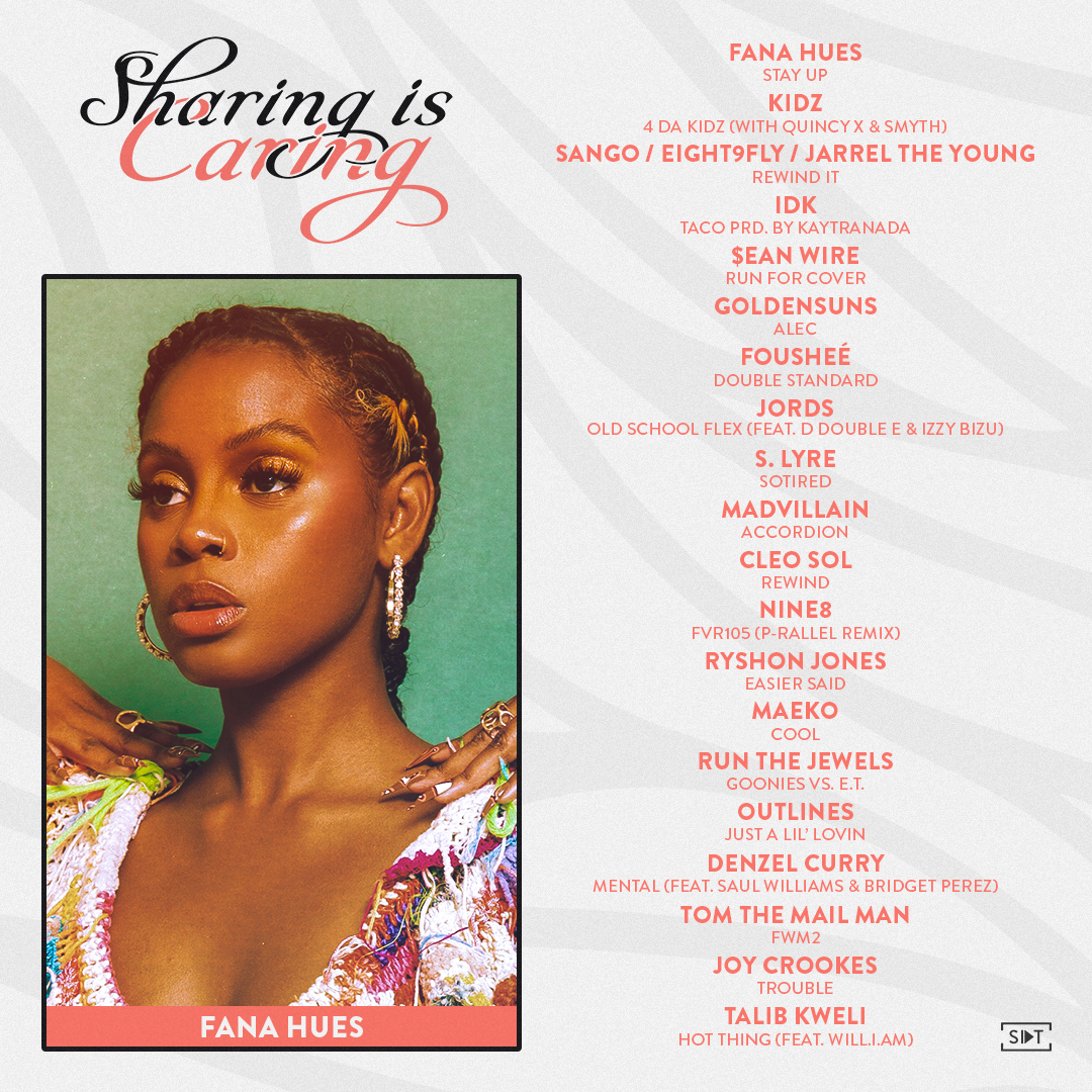 Show & Tell (@letsshowandtell) on Twitter photo Update 175 of the #SharingIsCaring playlist on Spotify 🤝
Featuring:
<a href="/fanahues/">Fana Hues</a>
<a href="/Seanwire_29/">$ean Wire x Sudo G</a>
<a href="/FousheeLive/">Fousheé</a>
<a href="/Maekosays/">Maeko</a>
<a href="/JordsOnline/">jordsonline</a>
<a href="/NINE8COLLECTIVE/">N i N E 8</a> / <a href="/paralleltheory_/">P-RALLEL</a>
<a href="/RyshonJones/">.</a>
<a href="/Tomthemailman_/">Tom The Mail Man</a>
<a href="/goldensunsmusic/">Goldensuns</a>
+ More
Bump the collection here ⏯️ spoti.fi/35exshv Update 175 of the #SharingIsCaring playlist on Spotify 🤝
Featuring:
<a href="/fanahues/">Fana Hues</a>
<a href="/Seanwire_29/">$ean Wire x Sudo G</a>
<a href="/FousheeLive/">Fousheé</a>
<a href="/Maekosays/">Maeko</a>
<a href="/JordsOnline/">jordsonline</a>
<a href="/NINE8COLLECTIVE/">N i N E 8</a> / <a href="/paralleltheory_/">P-RALLEL</a>
<a href="/RyshonJones/">.</a>
<a href="/Tomthemailman_/">Tom The Mail Man</a>
<a href="/goldensunsmusic/">Goldensuns</a>
+ More
Bump the collection here ⏯️ spoti.fi/35exshv