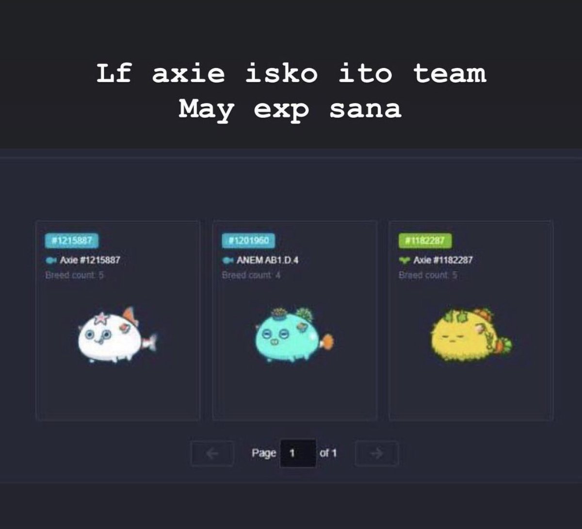 xelaquimson1's tweet photo. Lf: Axie isko 👉🏻👈🏻
50/50

Pa rt po ty! https://t.co/awQWtF6gQO