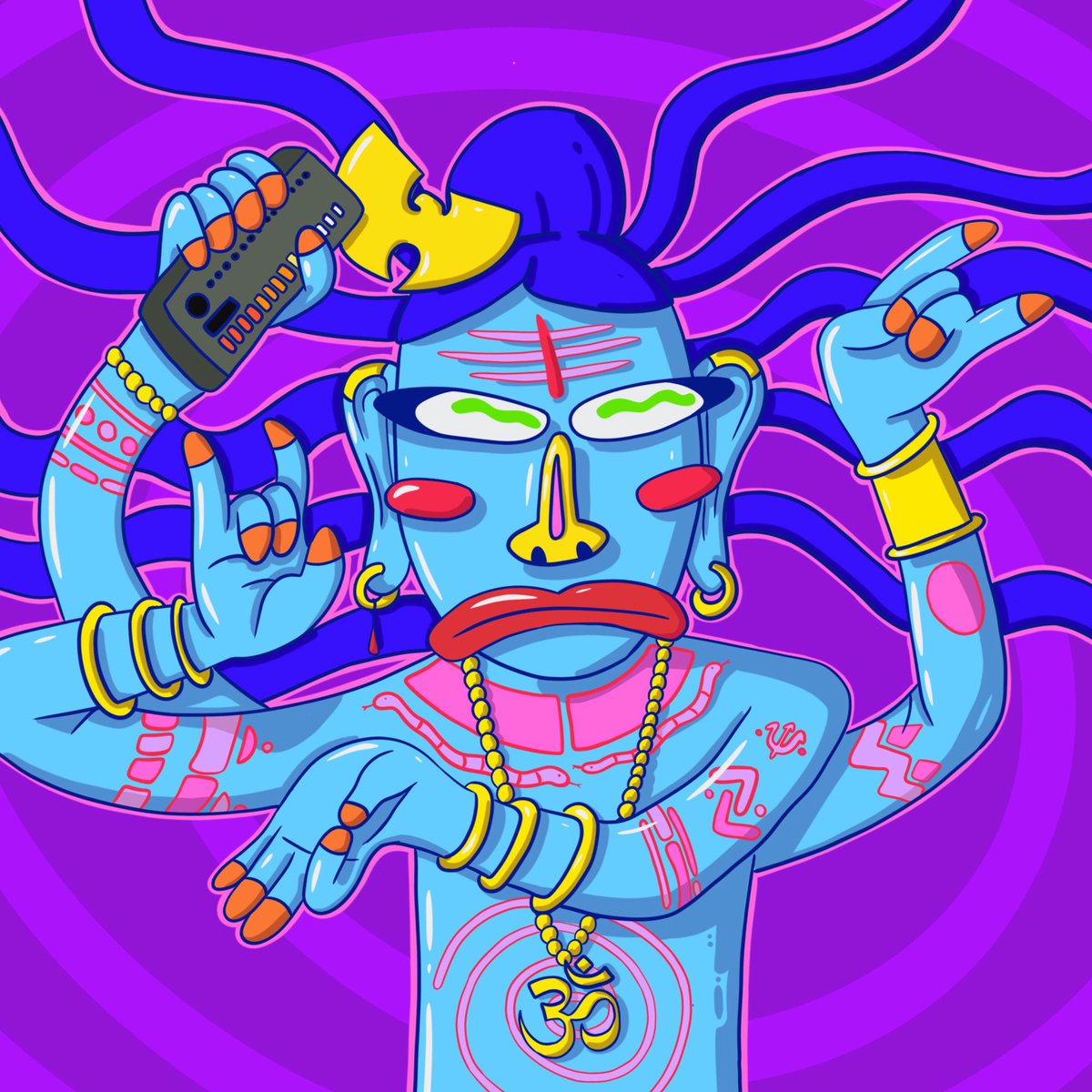 Wiltyyyyy's tweet photo. I made the main man Shiva for @WackyGods &amp; had alot of fun! 

It's a really great project you should join up pre mint 😉https://t.co/AINx3yFViI

#NFT #NFTart #Shiva #HipHop #WuTang #FanArt #ETH https://t.co/aB0kOtsa68