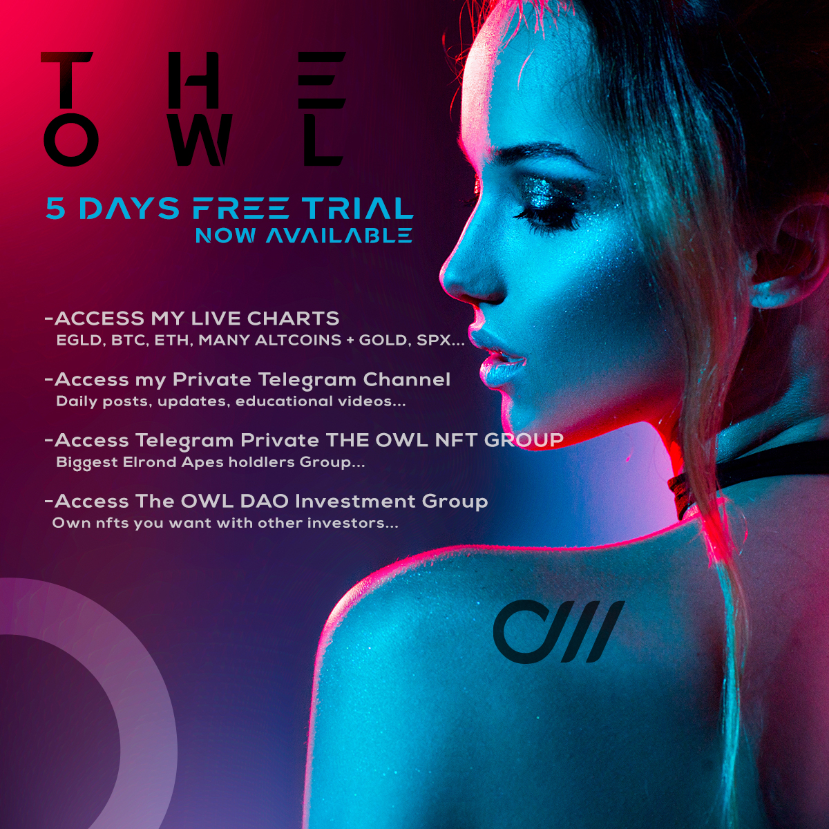 Im giving 3 free THE OWL subscriptions for 3 months, the only thing you need to do is to like and retweet this post and for sure you need to subscribe to <a href="/cryptomercy/"></a> 

crypto-mercy.com/product/full-a…

#egld #elrond $egld #ElrondCommunity #ElrondNFT #ElrondNetwork #ETH #BTC  #Solana