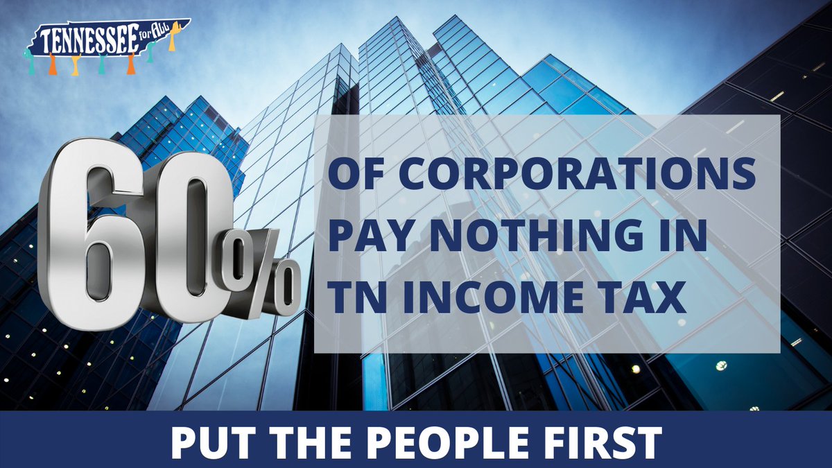TN4ALL's tweet photo. Too many Tennessee families are struggling with among the highest sales and food taxes in the country while half of our state's corporations aren't paying taxes at all.
We need a government that makes sure everyone pays their fair share.
#PutThePeopleFirst
#TennesseeForAll https://t.co/rXt1jEkZI8