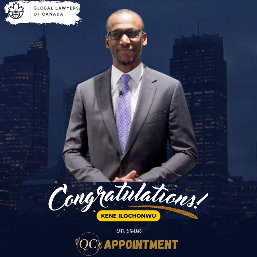 Congratulations to GLC Alberta Director, Kene Ilochonwu on being named Queen’s Counsel and taking the silk.

We are proud of your accomplishments and thank you for blazing the trail for internationally trained lawyers in Canada.