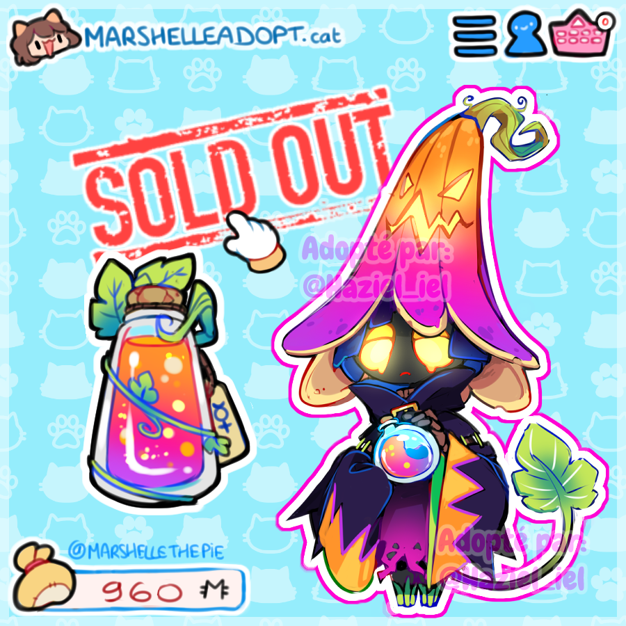 MarshelleThePie's tweet image. #EGGADOPT n°B a été vendu ! Bravo à @ Hazel_iel pour l&apos;acquisition de ce poti bonhomme citrouille 🎃💜💗