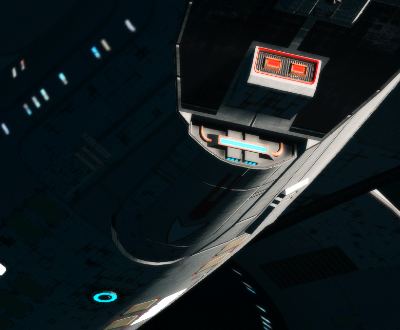 Brex2's tweet photo. Hey @Cryptic_TtC here's a (hopefully) quick question! What would you say this is used for? Prevailing theory seems to be it's some kind of massive hot-swappable tractor beam designed to be used for moving structures like comm arrays and small starbases/other construction efforts? https://t.co/suhX44BQXA