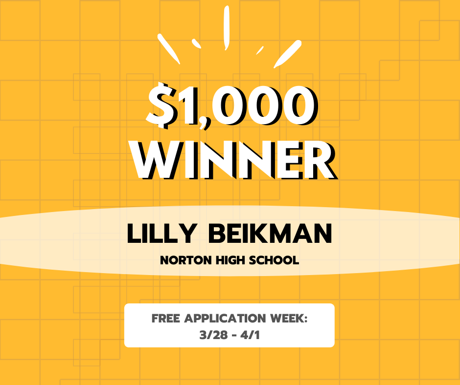 fhsuadmissions's tweet photo. Lilly Beikman is our first WINNER of the FREE APP WEEK of March 28 – April 1. Congrats Lilly! #fhsufreeappdays #freeapplication #fhsu #futuretigers #fhsubound https://t.co/g7mm2TsMNw