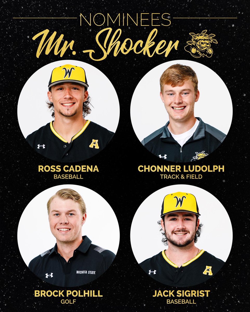 GoShockersSAAC's tweet photo. Mr./ Ms. Shocker, Student-Athlete of the Year Nominees
.
.
#GCA22 #GoldCarpetAwards22 https://t.co/Bf7DsPqCP9
