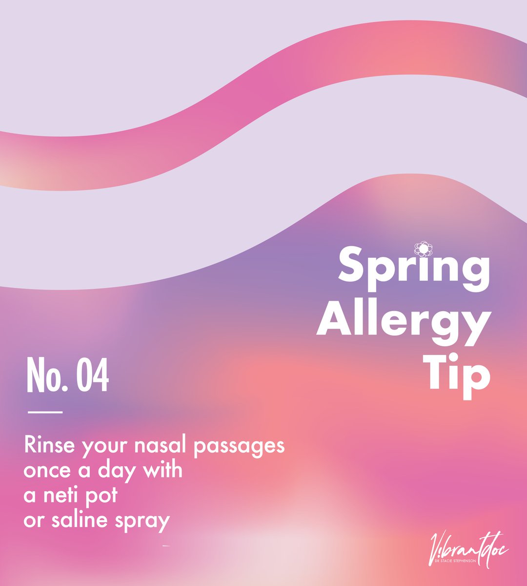 VibrantDoc's tweet photo. 🌷 ☀️ Our fourth spring allergy tip encourages a daily neti-pot rinse or a quick blast of saline nasal spray can help to keep your nasal passages clean and pollen-free.

Keep following for more spring allergy tips throughout the month of April! https://t.co/RutHbbSmWK