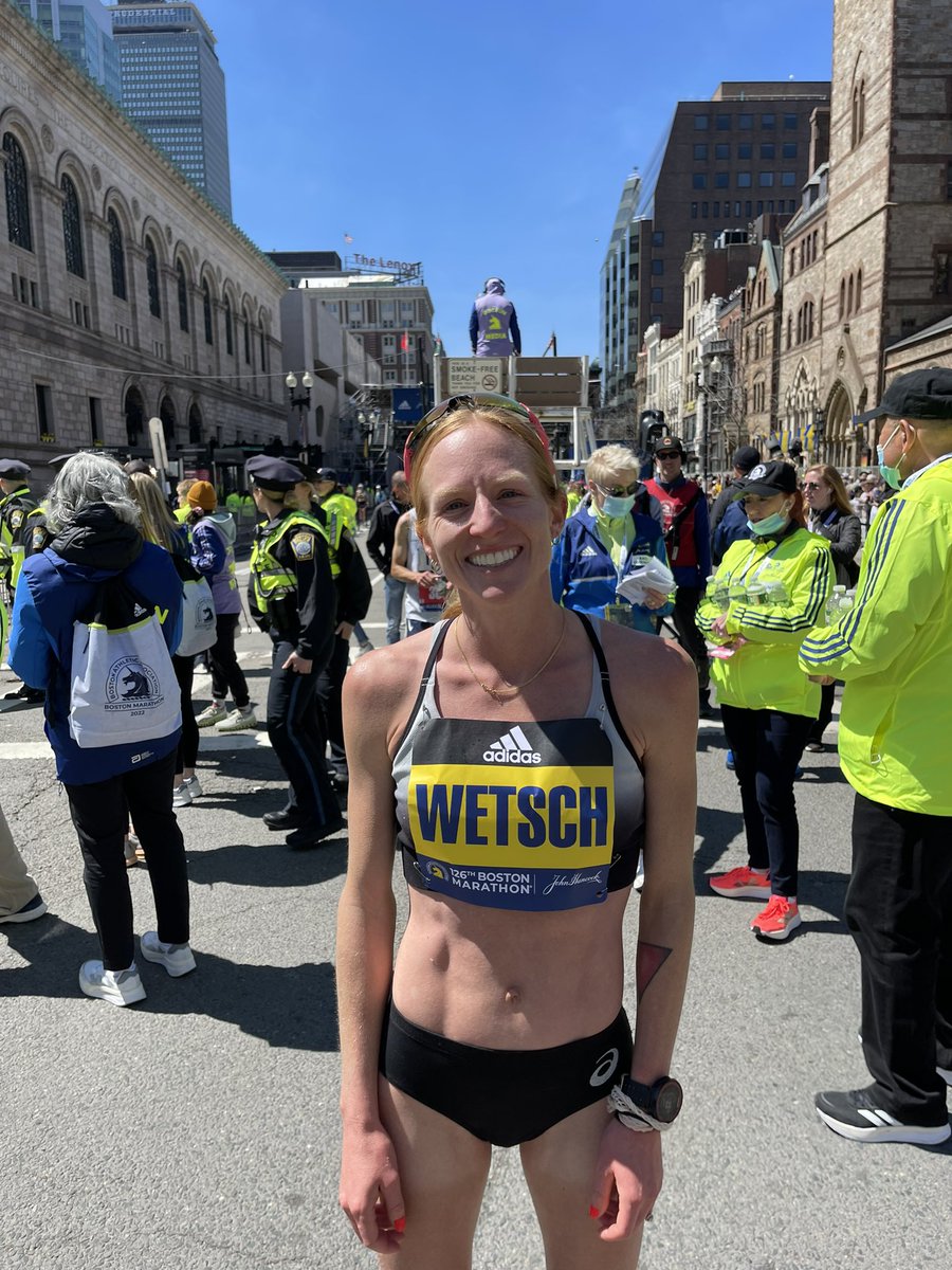 Bria Wetsch (<a href="/BAwetsch/">Bria Wetsch</a>) fifth American in 2:30:42! She is always so tough (and always has a smile)! #BostonMarathon