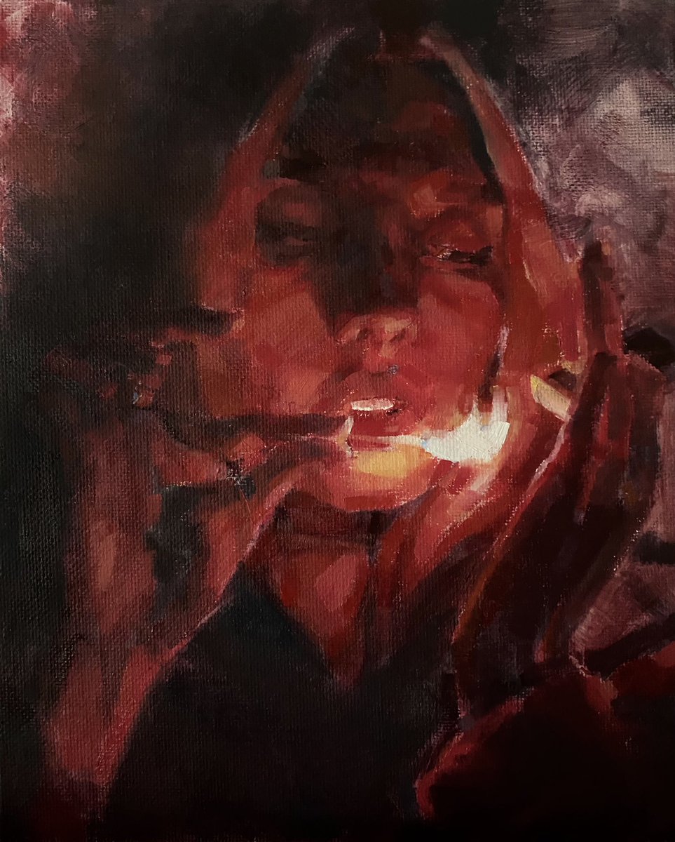 twinsmoon3's tweet image. what to do with fire,
oil on canvas