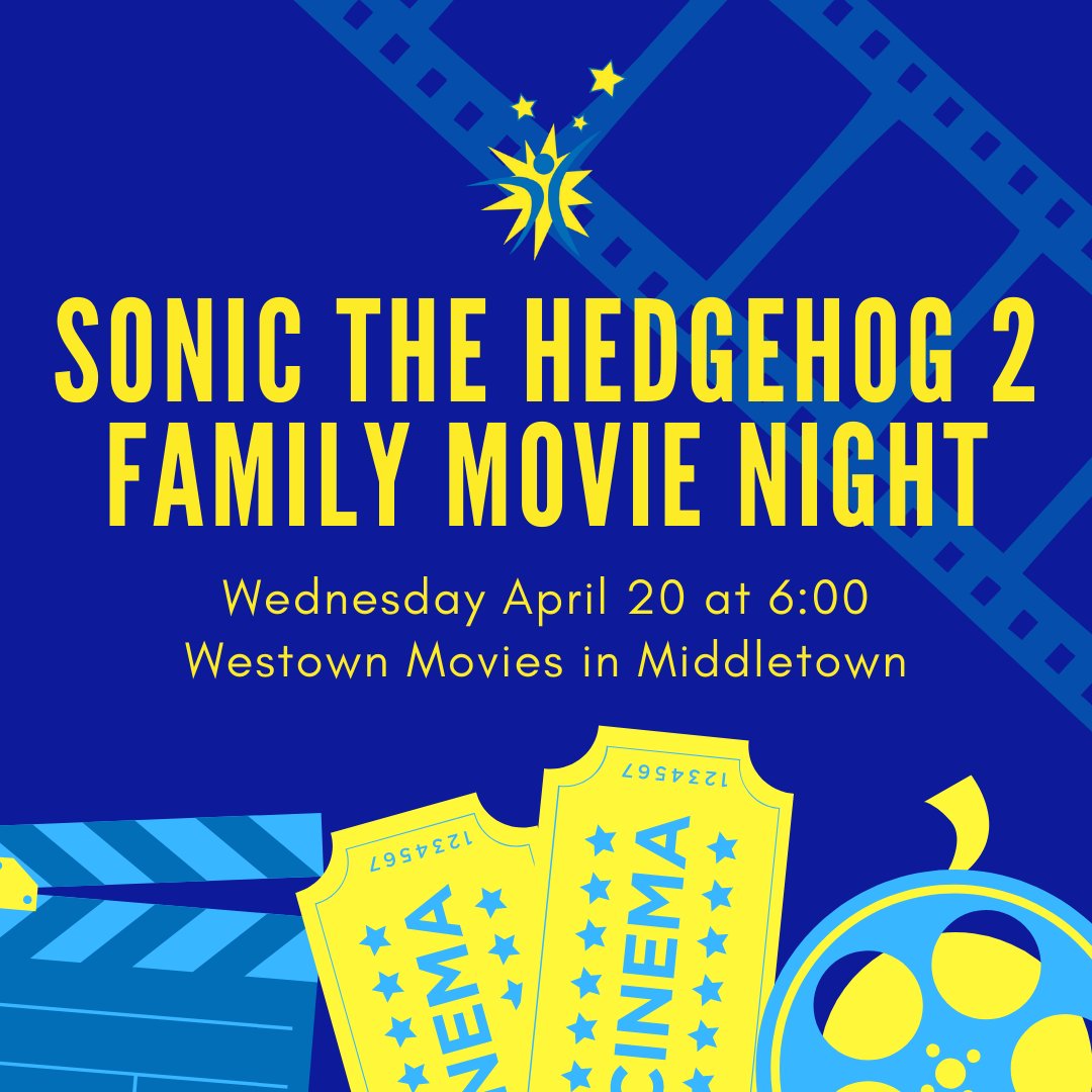 Join the Down Syndrome Association of Delaware for their Family Movie Night this Wednesday!

Go to the following link to get tickets to the Sonic the Hedgehog 2 movie at the Westown Movies in Middletown: https://t.co/wE5tmv0ygf https://t.co/CdH9UEL60k