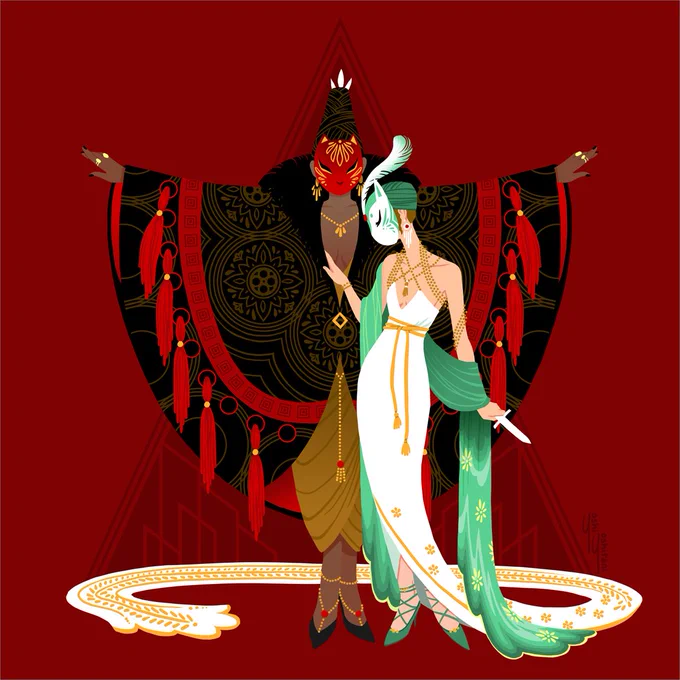 I'll be sharing some details from my first #MTG card later today, but first I want to share another foray into art deco with my Foxy Fashions! What's your favorite thing about this style? 