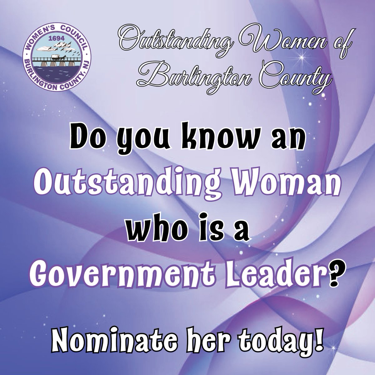 BurlCoWomen's tweet photo. The Council is accepting nominations for the 2022 Outstanding Women of Burlington County Awards! Do you know a woman who is a government leader making an impact on the community? Nominate her to be recognized! Learn more or obtain a nomination form: https://t.co/anE3UuTKLw https://t.co/xU8IQ8aJPw