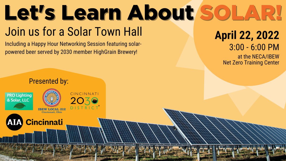 Thankfully participants at this Friday's (4/22) Solar Town Hall &amp; Happy Hour will have a chance to hear from the experts and learn about all three on display at the <a href="/IBEW_Local212/">IBEW Local 212</a>/<a href="/NECACincinnati/">NECA - Cincinnati OH</a> Electrical Training Center 👉bit.ly/3vL4a3V