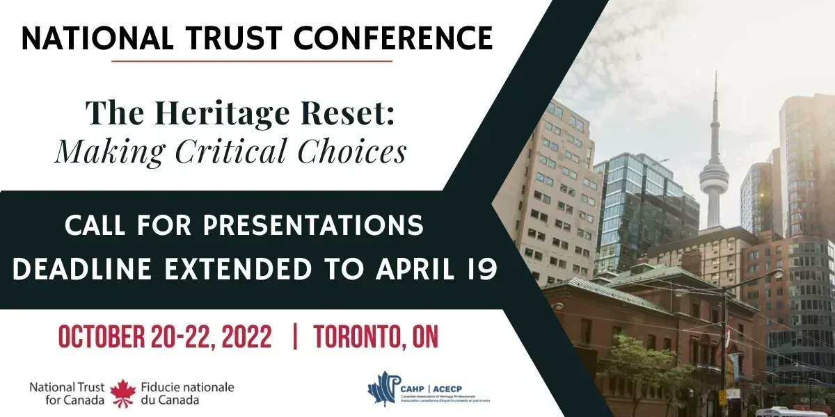 ❗️Deadline Extended❗️
How can we accelerate the heritage movement’s impact addressing pressing issues like climate change, racism, reconciliation, housing, accessibility, resiliency, and more?
Submit your presentation for before April 19! <a href="/cahpacecp/">CAHP-ACECP</a> 
buff.ly/37mSk7x