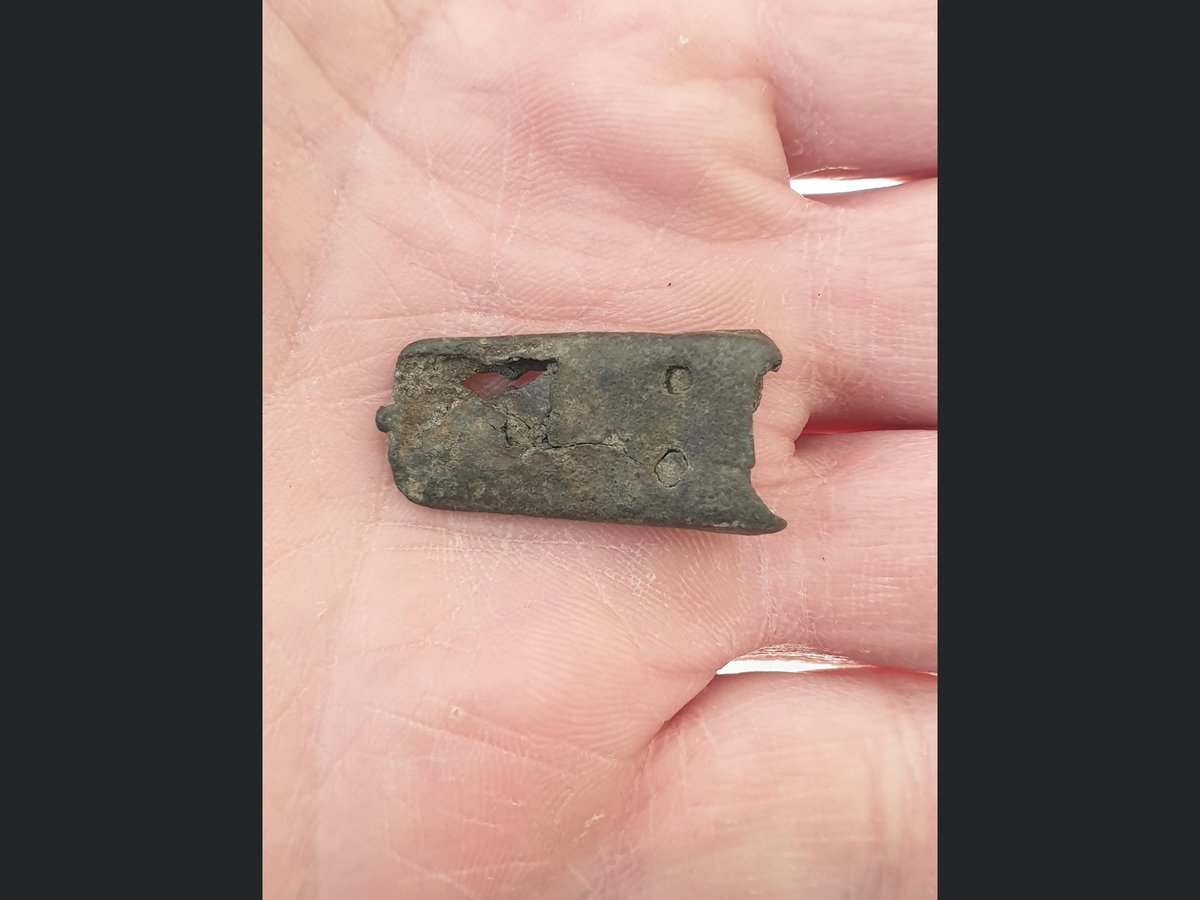 Medieval Dagger chape, 14th century, copper alloy