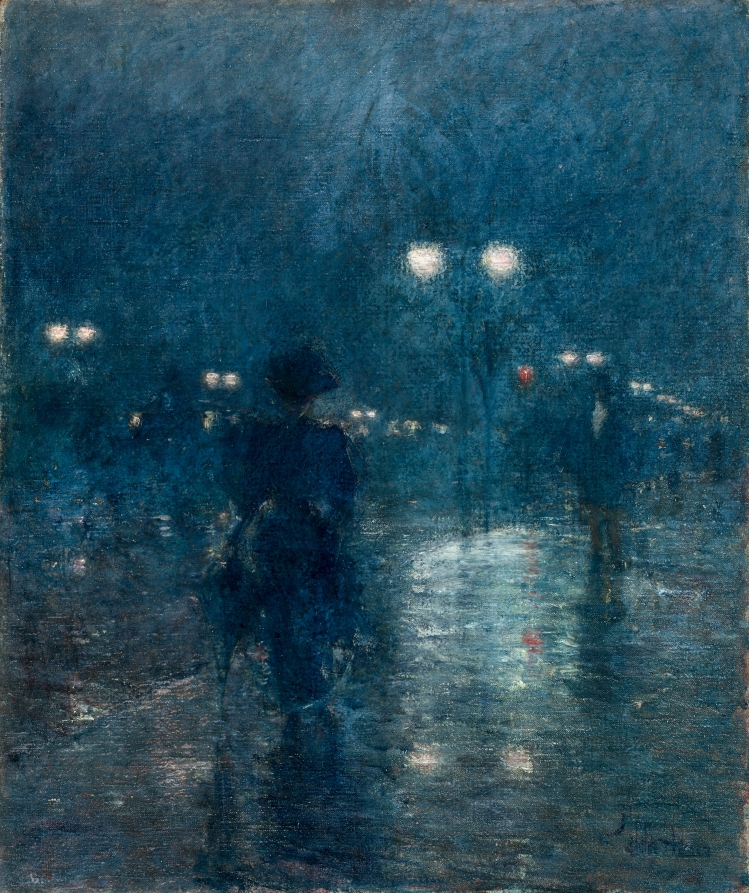 cma_american's tweet photo. Childe Hassam, Fifth Avenue Nocturne, c. 1895 https://t.co/bdgRehBxTZ #clevelandartmuseum #cmaamericanart https://t.co/6n9jJCm802