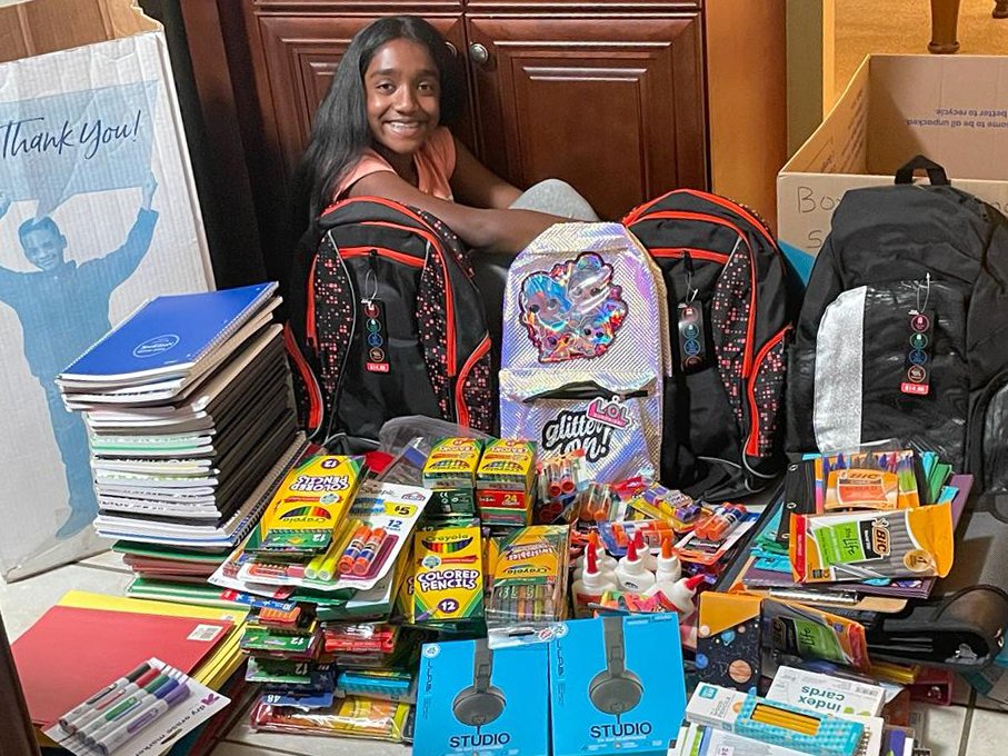 Shruthi, a Wildwood 7th-grader, has been involved in multiple community service projects this year, including leading online yoga sessions and organizing a school supplies drive that collected items such as pens, pencils, notebooks, headphones and backpacks. #ForwardwithCharacter