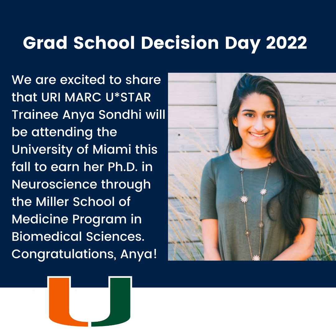 URI_MARC_USTAR's tweet photo. Congratulations, Anya! We are excited for your next chapter @UMiamiMedicine!

 #UMiami #URIMARCUSTAR #DecisionDay2022 https://t.co/XTVPiAvYgq