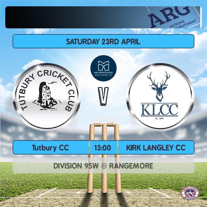 Our Season Starts this Saturday!
The First Team Host <a href="/DarleyAbbeyCC/">Darley Abbey CC</a> 
The Seconds Visit <a href="/aandbcc/">Alvaston&Boulton CC</a> 
The Thirds Host <a href="/kirklangleycc/">Kirk Langley CC</a> 
Our Fourths Start Next Week
🏏