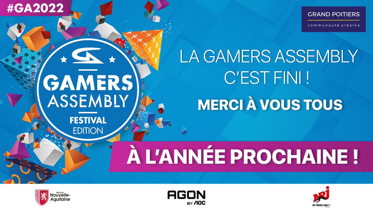 GamersAssembly's tweet image. LA #GA2022 se termine en beauté ! 😍
On voulait vous dire un GRAND merci à vous tous de continuer à faire vivre cet événement !
Merci à tous nos partenaires sur qui nous avons pu compter et merci aussi à tous les bénévoles qui ont donné toute leur énergie pour cette édition 👏
