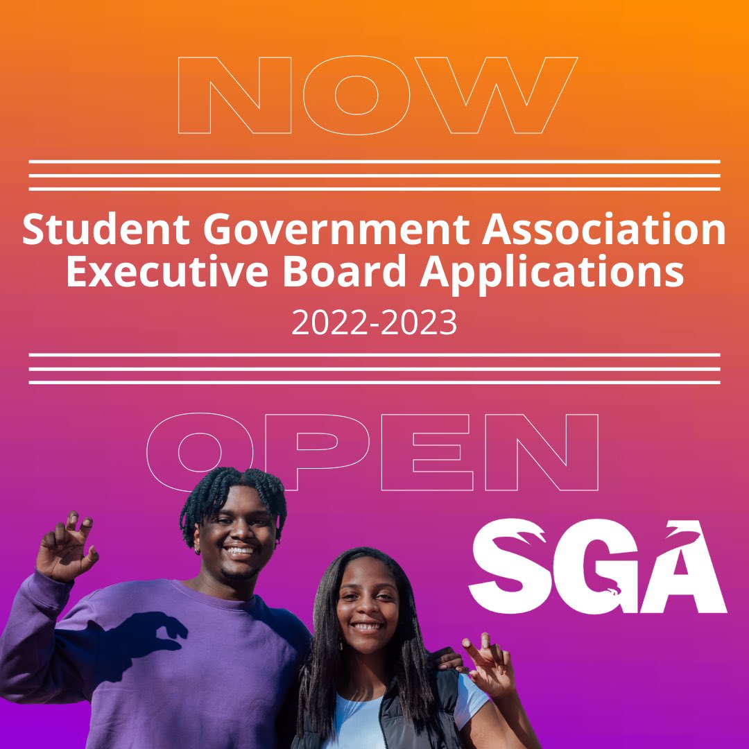 UNTSGA's tweet photo. Applications for the 2022-2023 Executive Board are now open!! 🤠 Submit your application by Monday, April 25 at 11:59 p.m. using the link in our bio! Learn more about each position in the thread below.👇 Contact @jayturn_21 or @Aalyhiaa with any questions! 

#UNT #UNTSGA https://t.co/Q6p68ue5ek