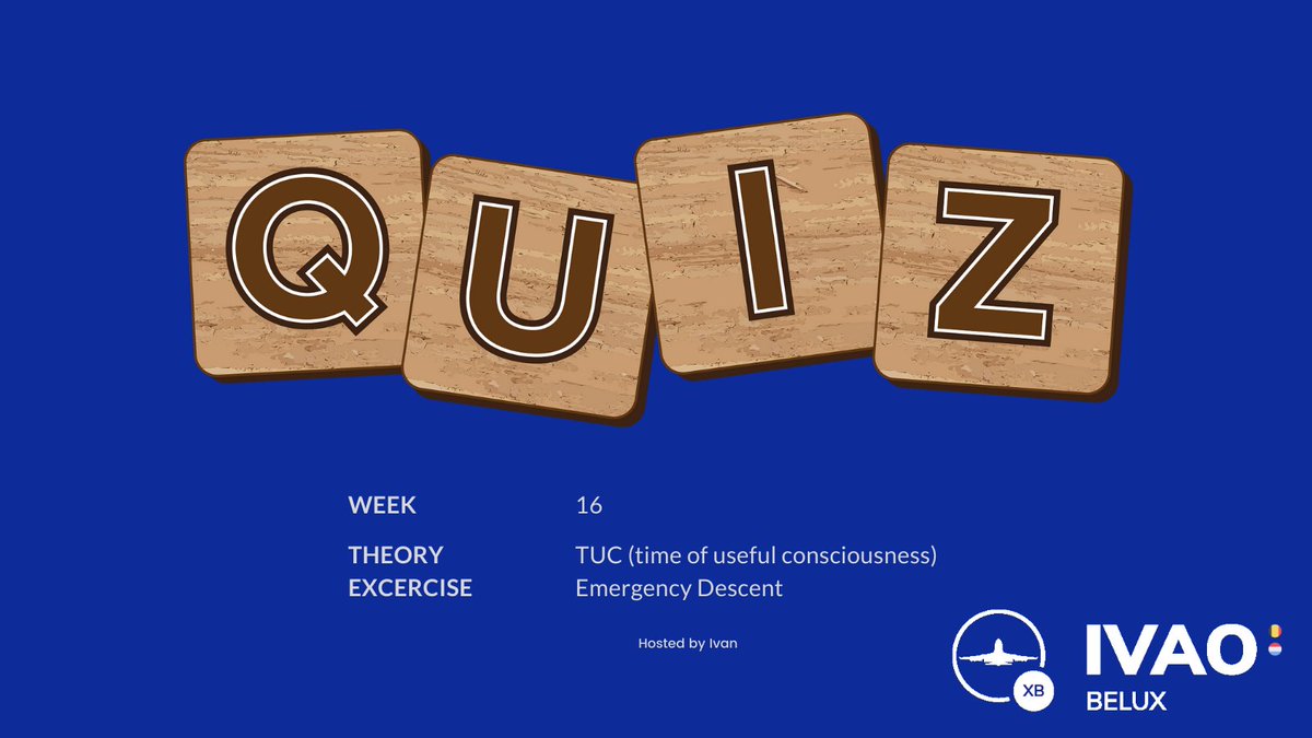 Dear members of IVAO Belux,

as our director presviously stated, we are continuously working in boosting the team spirit. This week we are glad to finally present you another project we have been working on.

We invite you to our new weekly quiz, which will cover a certain topic