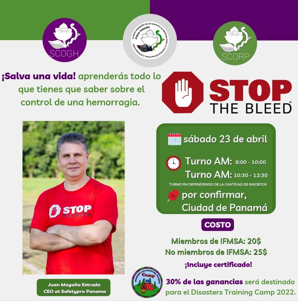 SCOGH💜 y SCORP💚 tienen el placer de invitarlos a nuestra primera actividad por parte del programa de Emergencias, Riesgo en Desastres y Acción Humanitaria. 

Para más información, visita el enlace que adjuntamos a nuestro Linktree.