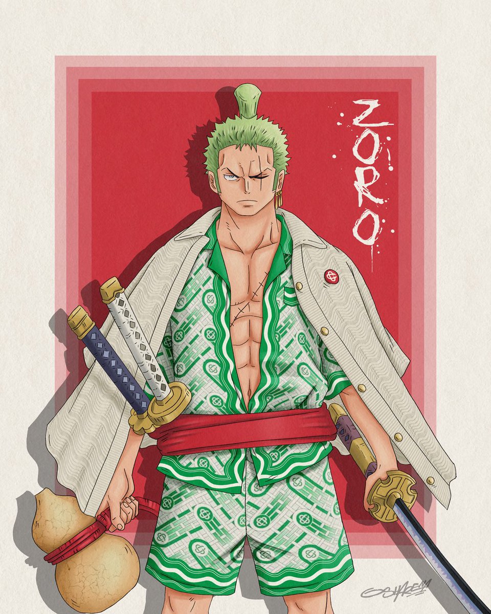 osharena_art's tweet photo. Zoro x Casablanca 🍋

#animetwt #AnimeNFT #Nami #nicorobin #ONEPIECE #fashionstyle #fashiondraw #tezos     #tezosnft #manga #NFTs #NFTartists #CasaBlanca #roronoazoro https://t.co/lE5YYrRQ1O