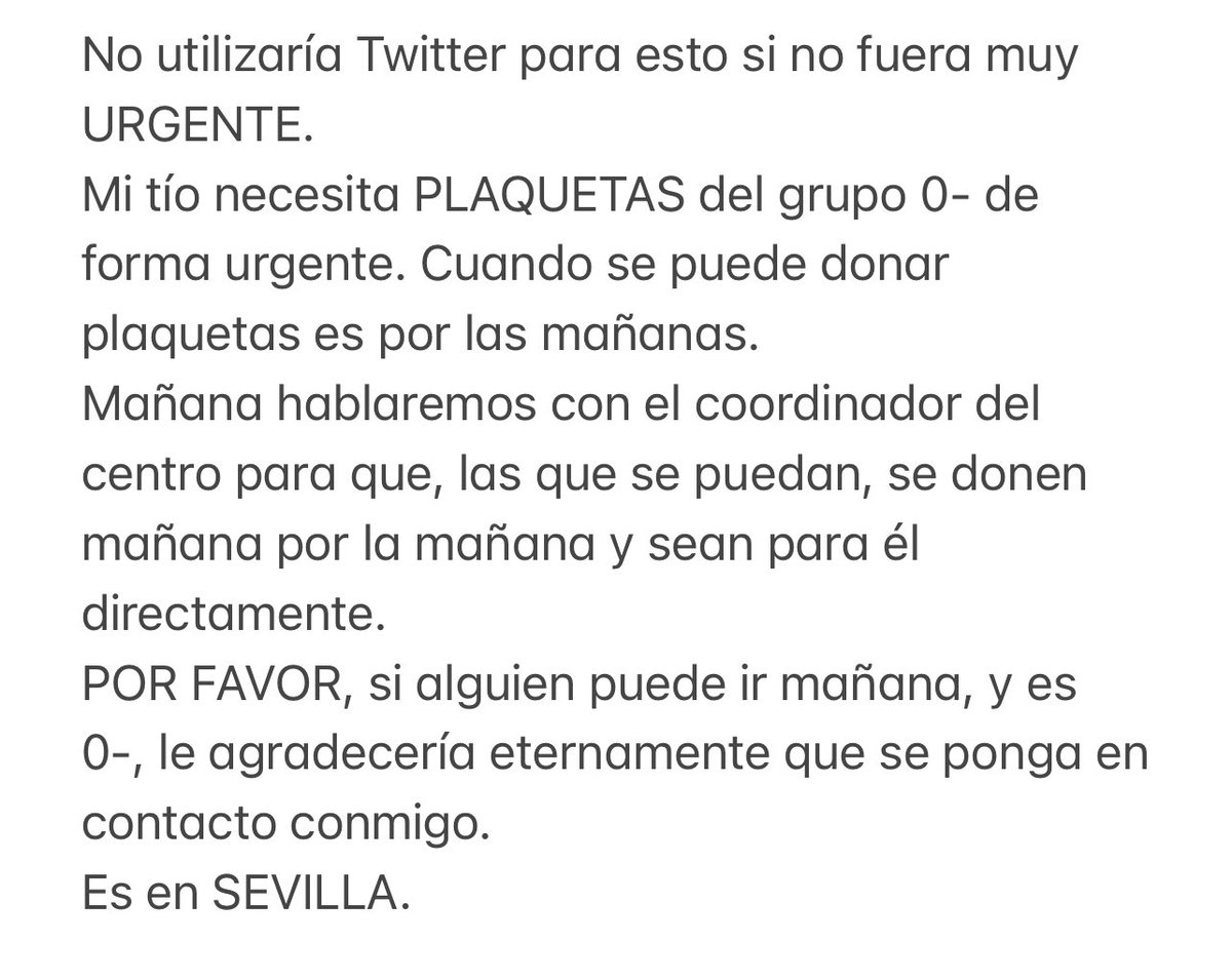 Es muy URGENTE, por favor. Se agradece difusión 🙏🏽