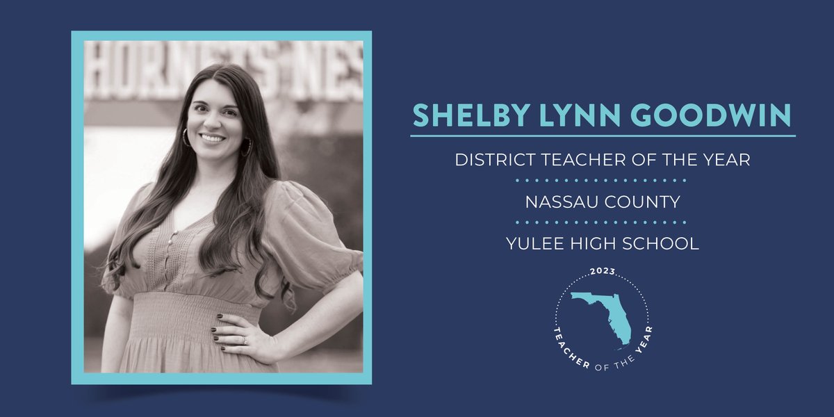 EducationFL's tweet image. Congratulations to Shelby Goodwin, the 2023 District Teacher of the Year for Nassau County! @NassauSchoolsFL #FL74Strong