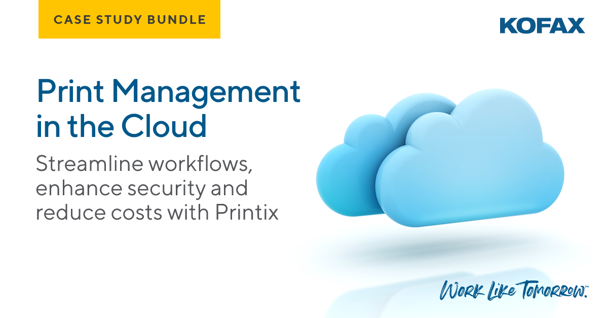 Patrick82549018's tweet photo. It's possible to still support digital transformation efforts with a MPS. Read these 5 case studies to learn how #Printix from Kofax redefines #printmanagement with a focus on security, remote capabilities and productivity. https://t.co/dJZ8sJ6KJO https://t.co/4a09hKMrHr