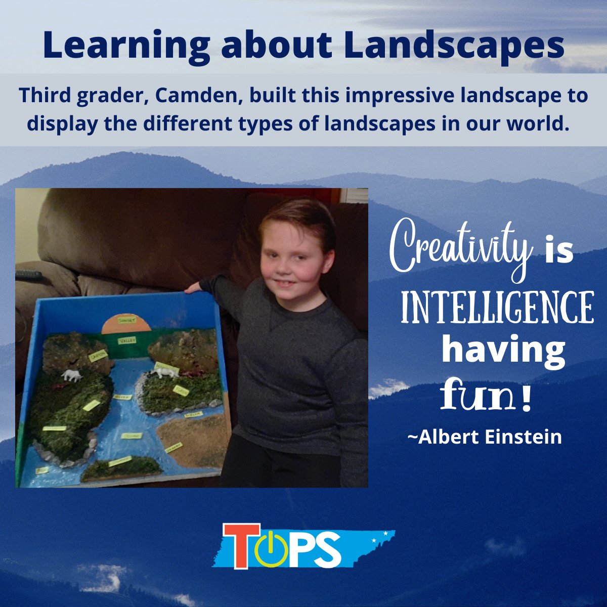 3rd grader presenting his Landscape project for his class.

#tntops #onlineschool #studentcentered #highqualityonlinelearning #tnpublicschool