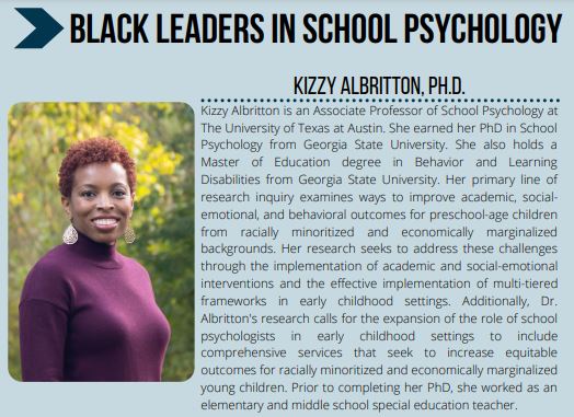 gsucehd's tweet image. CEHD alumni Kizzy Albritton, Erin Harper, Tamika La Salle and Sherri Proctor were named 2022 Black Leaders in School Psychology by the Social Justice Committee of the Trainers of School Psychologists. Congratulations!