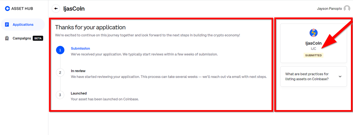 ijascoin's tweet photo. Application Was Submitted To @coinbase 
👇😎🙏👇 
Hope They Give Us a Chance.
What Do You Think IjasCoin Army? https://t.co/DY1KQeVlCn